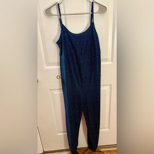 SHEIN Maternity Navy Polka Dot Jumpsuit